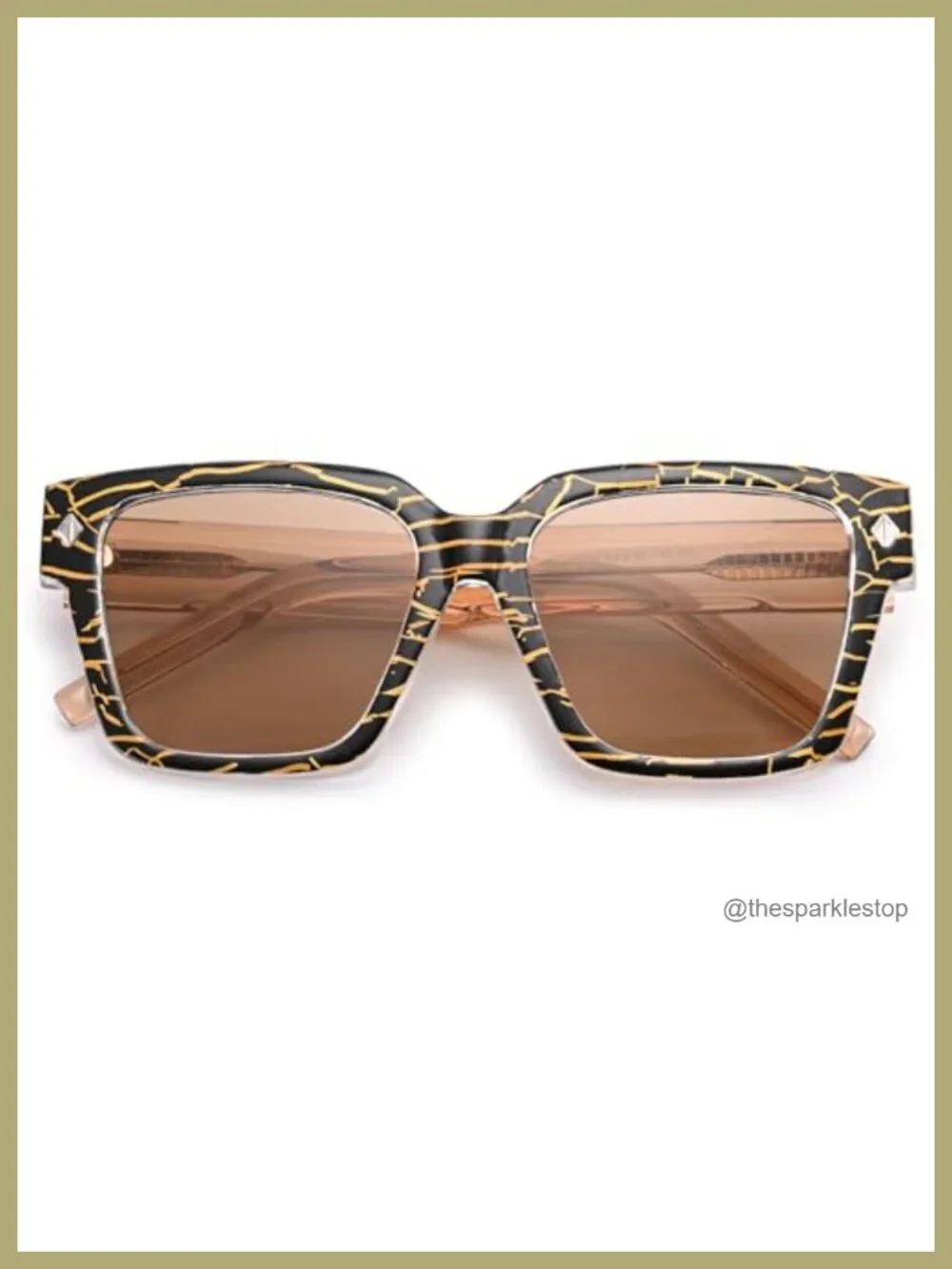 Oversized Square Sunglasses UV400 Protection Women Men Retro TR90 Frame